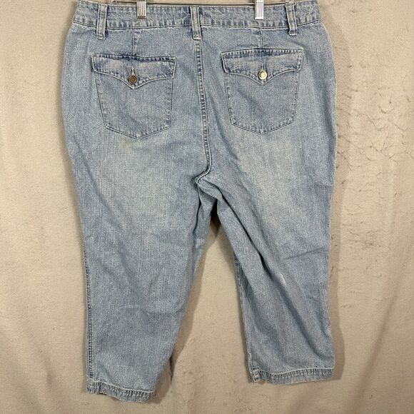 CJ Banks Womens Capris Jeans Blue Pockets Plus Size 16W - Picture 2 of 13
